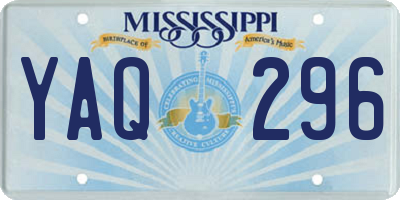 MS license plate YAQ296