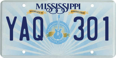 MS license plate YAQ301