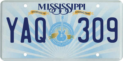 MS license plate YAQ309