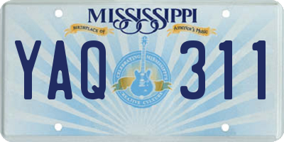 MS license plate YAQ311