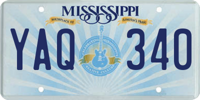 MS license plate YAQ340