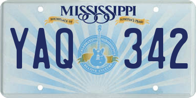 MS license plate YAQ342