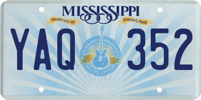 MS license plate YAQ352
