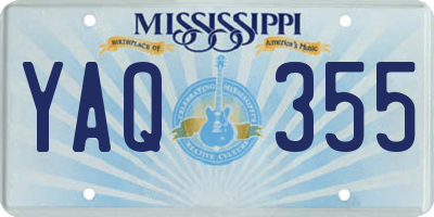 MS license plate YAQ355