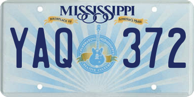 MS license plate YAQ372
