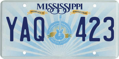 MS license plate YAQ423