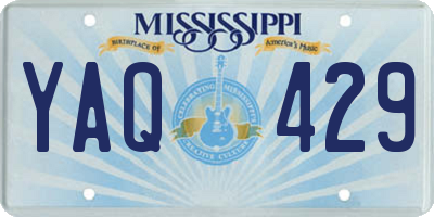 MS license plate YAQ429