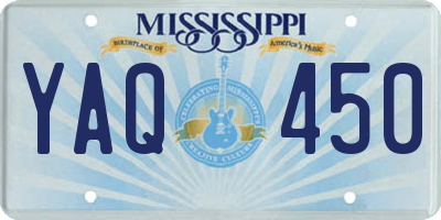 MS license plate YAQ450