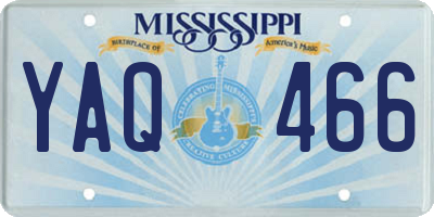 MS license plate YAQ466
