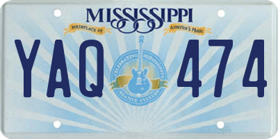 MS license plate YAQ474