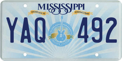 MS license plate YAQ492