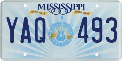 MS license plate YAQ493