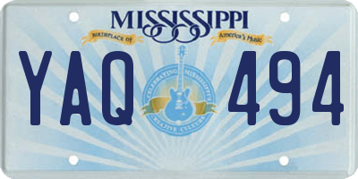 MS license plate YAQ494