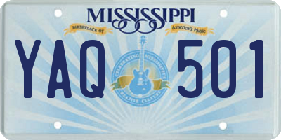 MS license plate YAQ501