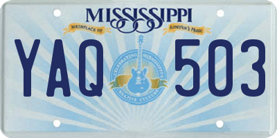 MS license plate YAQ503