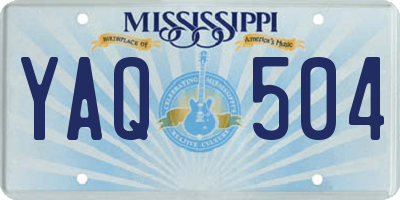 MS license plate YAQ504