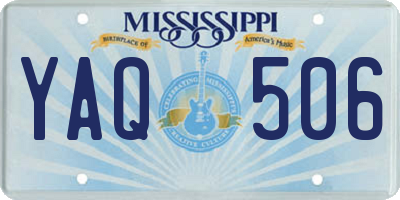 MS license plate YAQ506