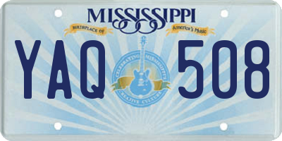 MS license plate YAQ508