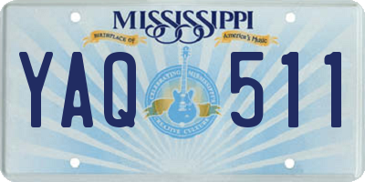 MS license plate YAQ511