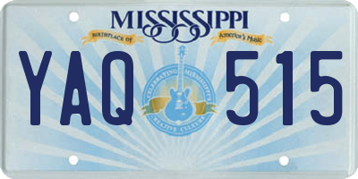 MS license plate YAQ515