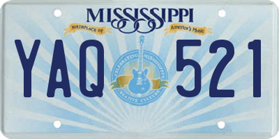 MS license plate YAQ521