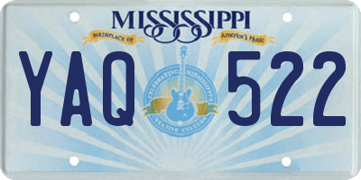 MS license plate YAQ522