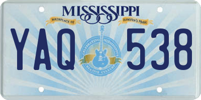 MS license plate YAQ538