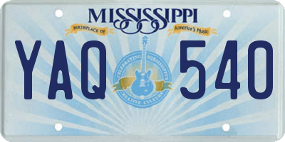 MS license plate YAQ540