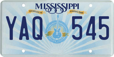 MS license plate YAQ545
