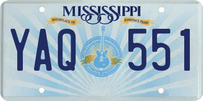 MS license plate YAQ551