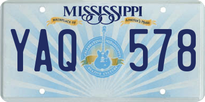 MS license plate YAQ578