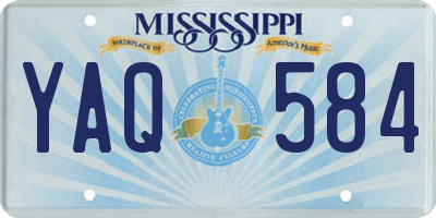 MS license plate YAQ584