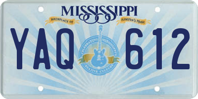 MS license plate YAQ612