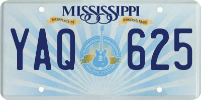 MS license plate YAQ625