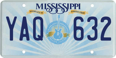 MS license plate YAQ632