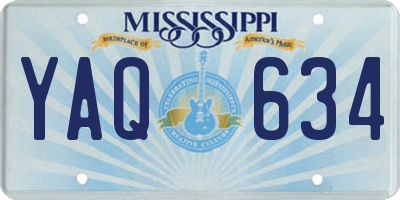 MS license plate YAQ634