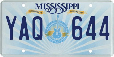 MS license plate YAQ644