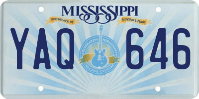 MS license plate YAQ646