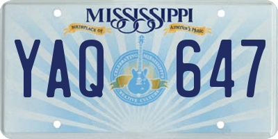 MS license plate YAQ647