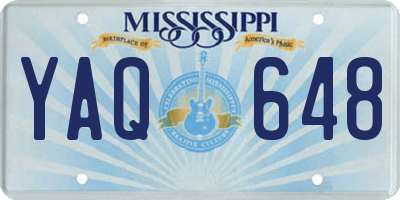 MS license plate YAQ648