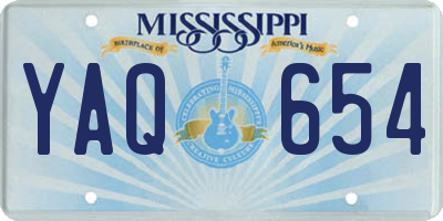 MS license plate YAQ654