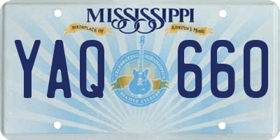 MS license plate YAQ660