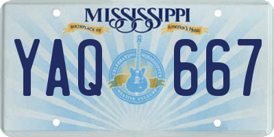 MS license plate YAQ667