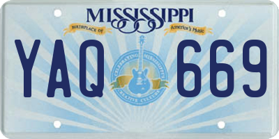 MS license plate YAQ669