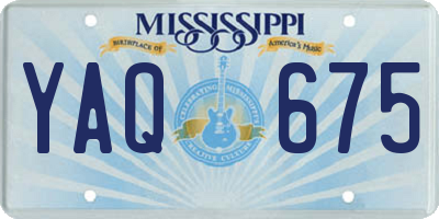 MS license plate YAQ675