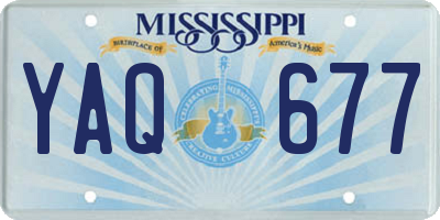 MS license plate YAQ677