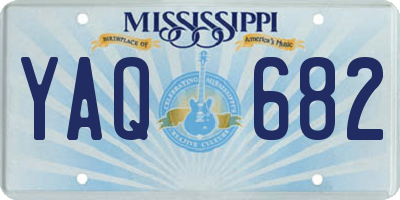MS license plate YAQ682