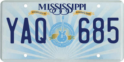 MS license plate YAQ685