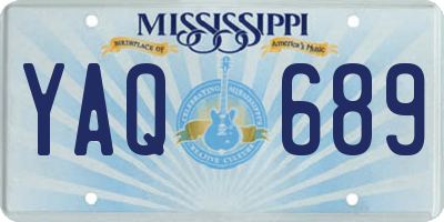 MS license plate YAQ689