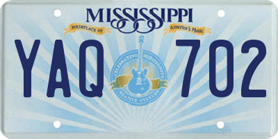MS license plate YAQ702